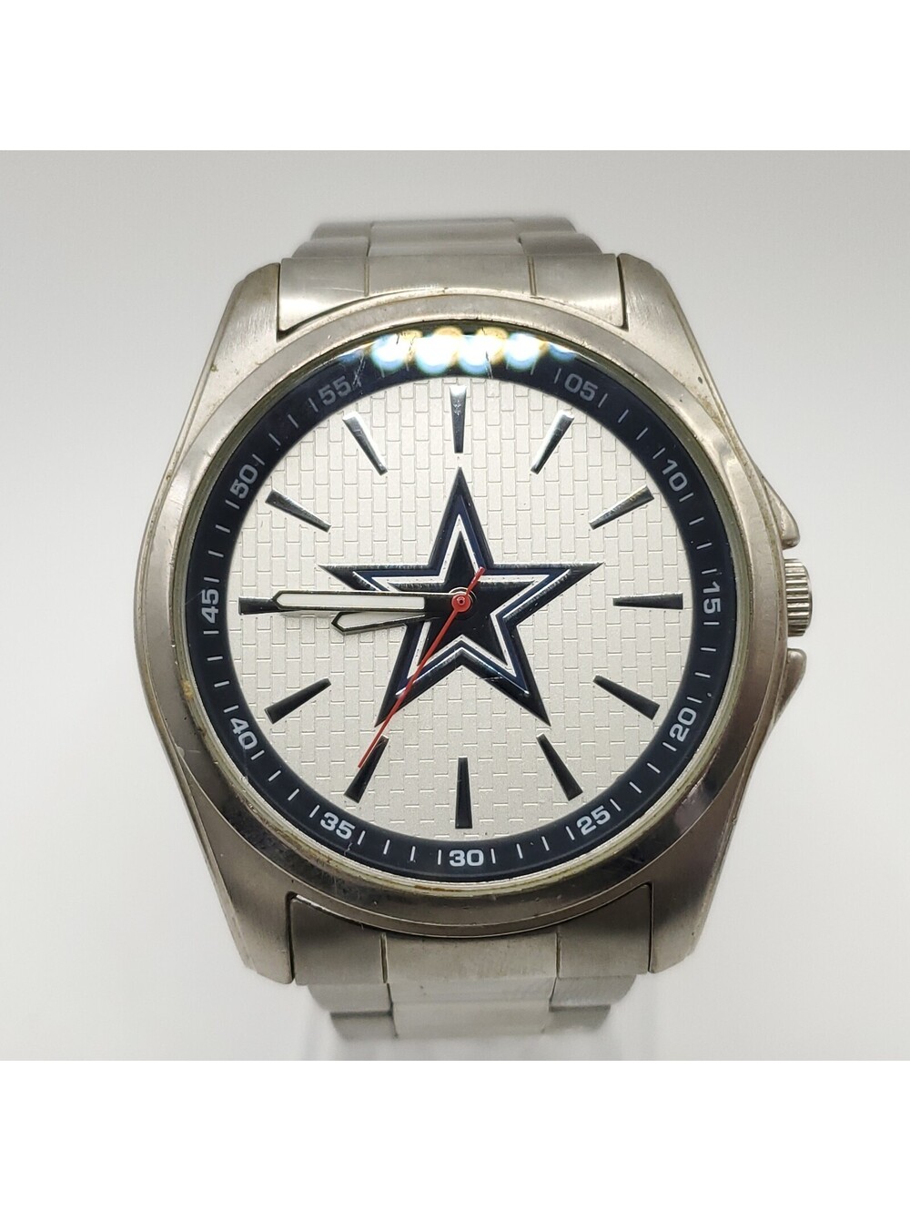Cowboys Game Time Watch Men New Battery Silver Tone 44mm